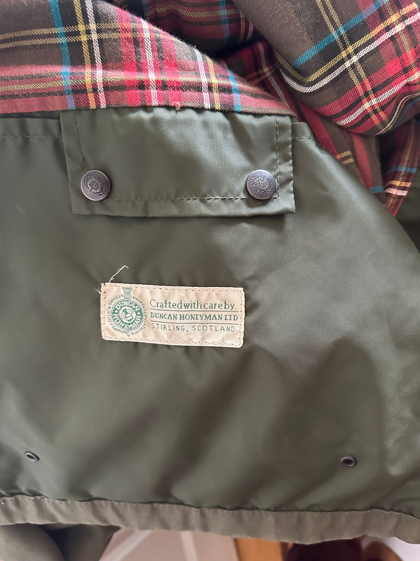 Vintage Royal Scot Green Flannel Lined Jacket Coat Made in Scotland ( Men Sized Large)