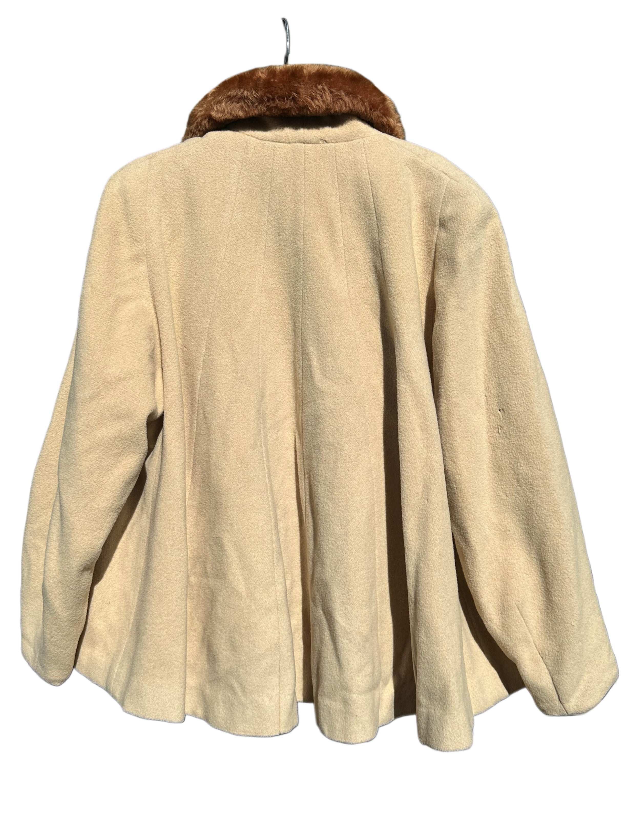 Vintage 1940's-1950's Camel Faux Fur Trimmed Jacket