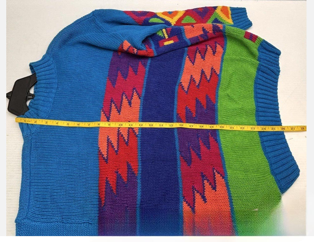 Vintage Memphis Jones Tassel Southwestern Knit Sweater (S)