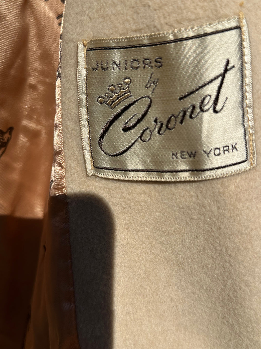 Vintage 1940's-1950's Camel Faux Fur Trimmed Jacket