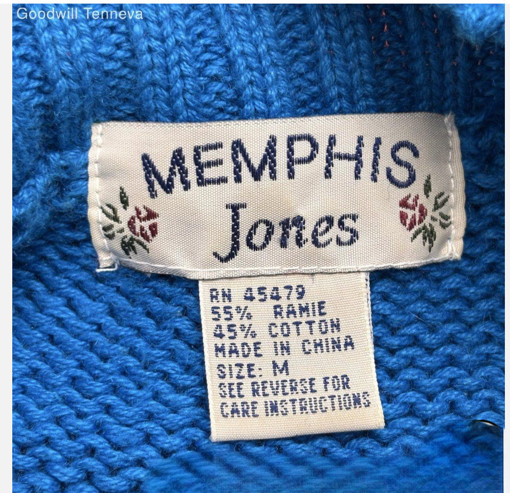 Vintage Memphis Jones Tassel Southwestern Knit Sweater (S)