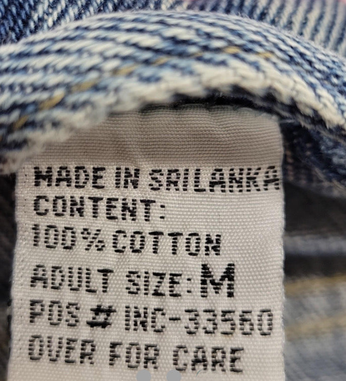 Vintage Patchwork Denim Jacket M Multicolor