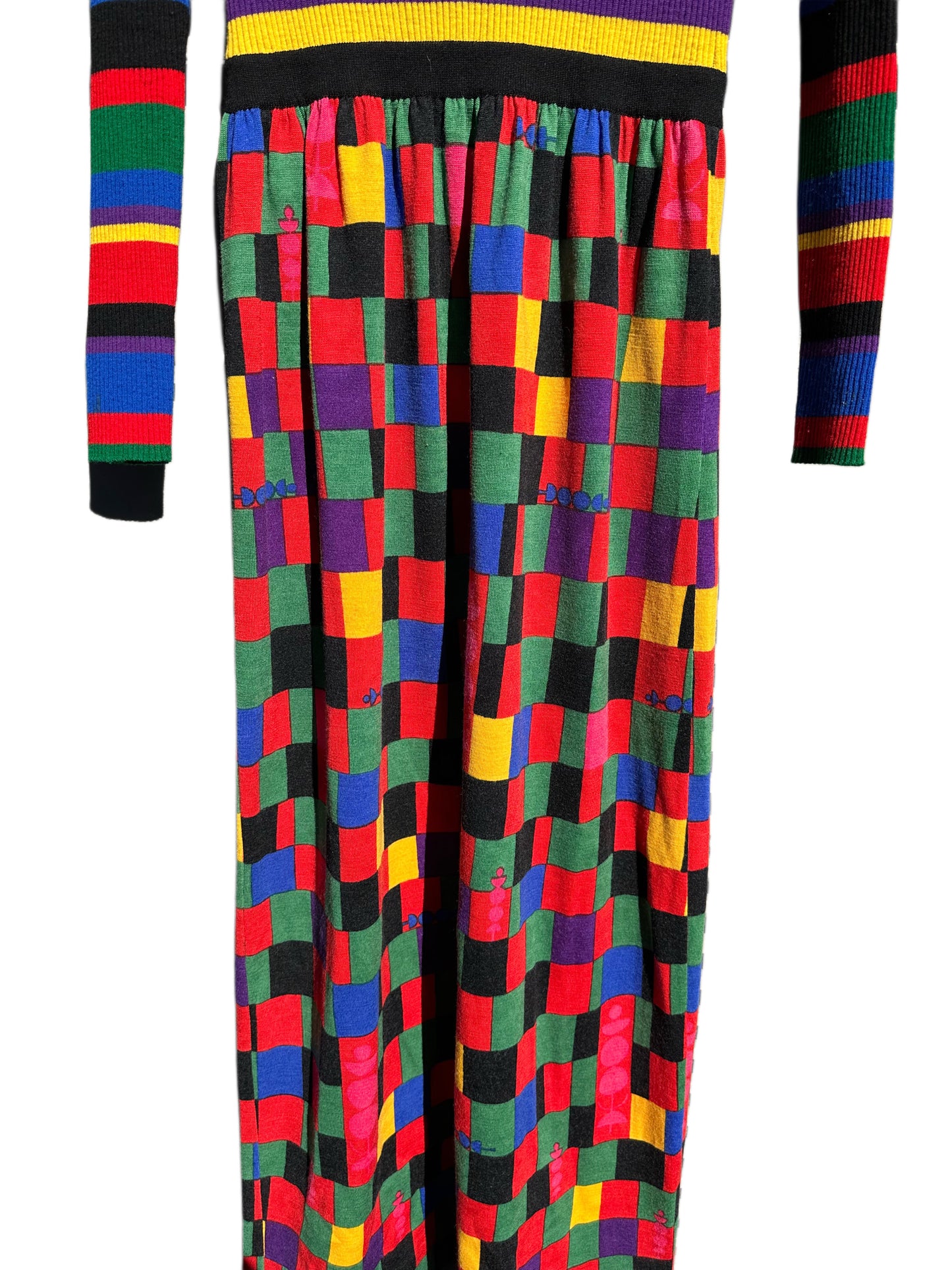 I Magnin & Co 1960's Colorblock Designer Knit Dress Size 12