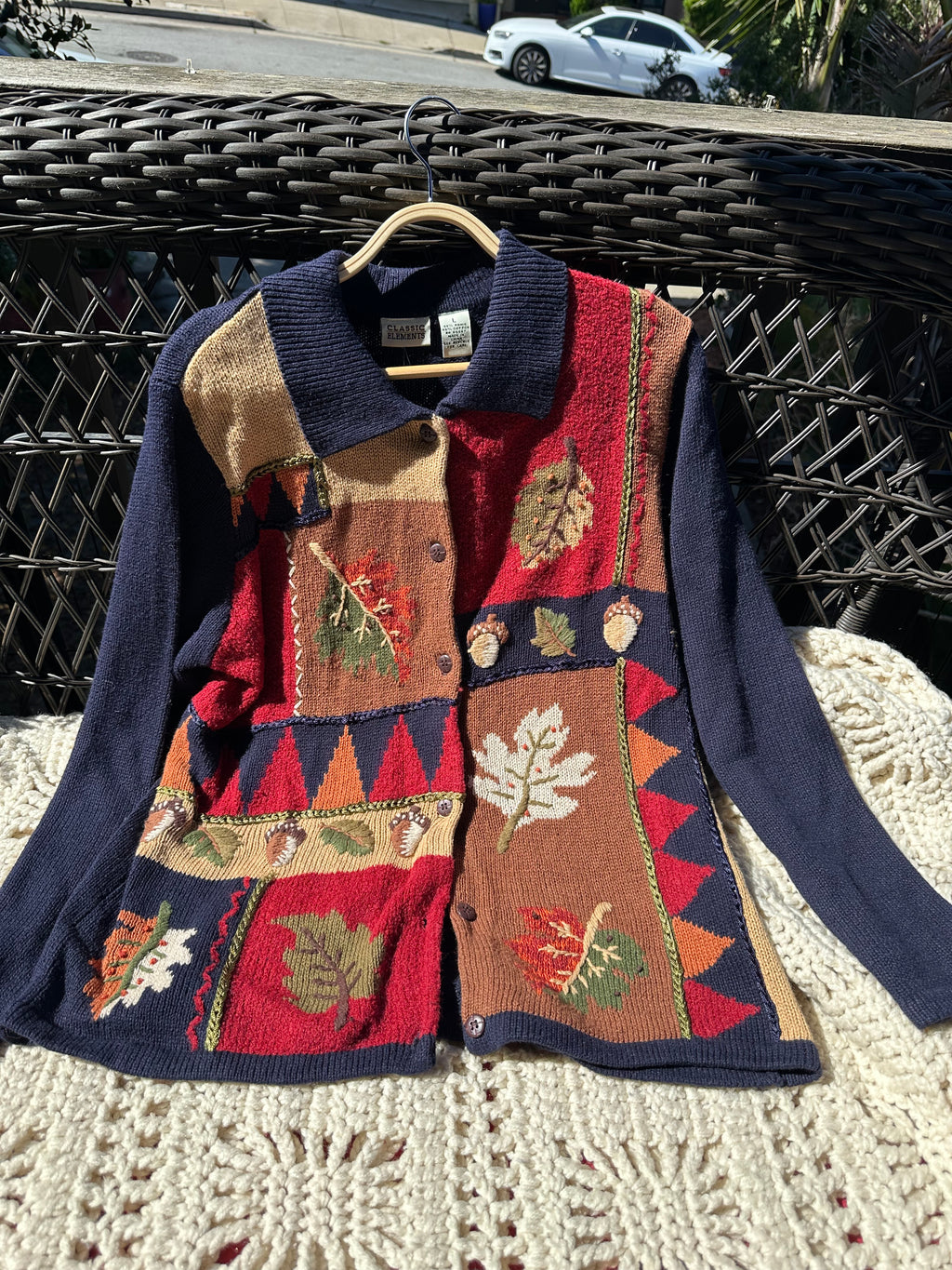 Vintage Fall Leaves Sweater