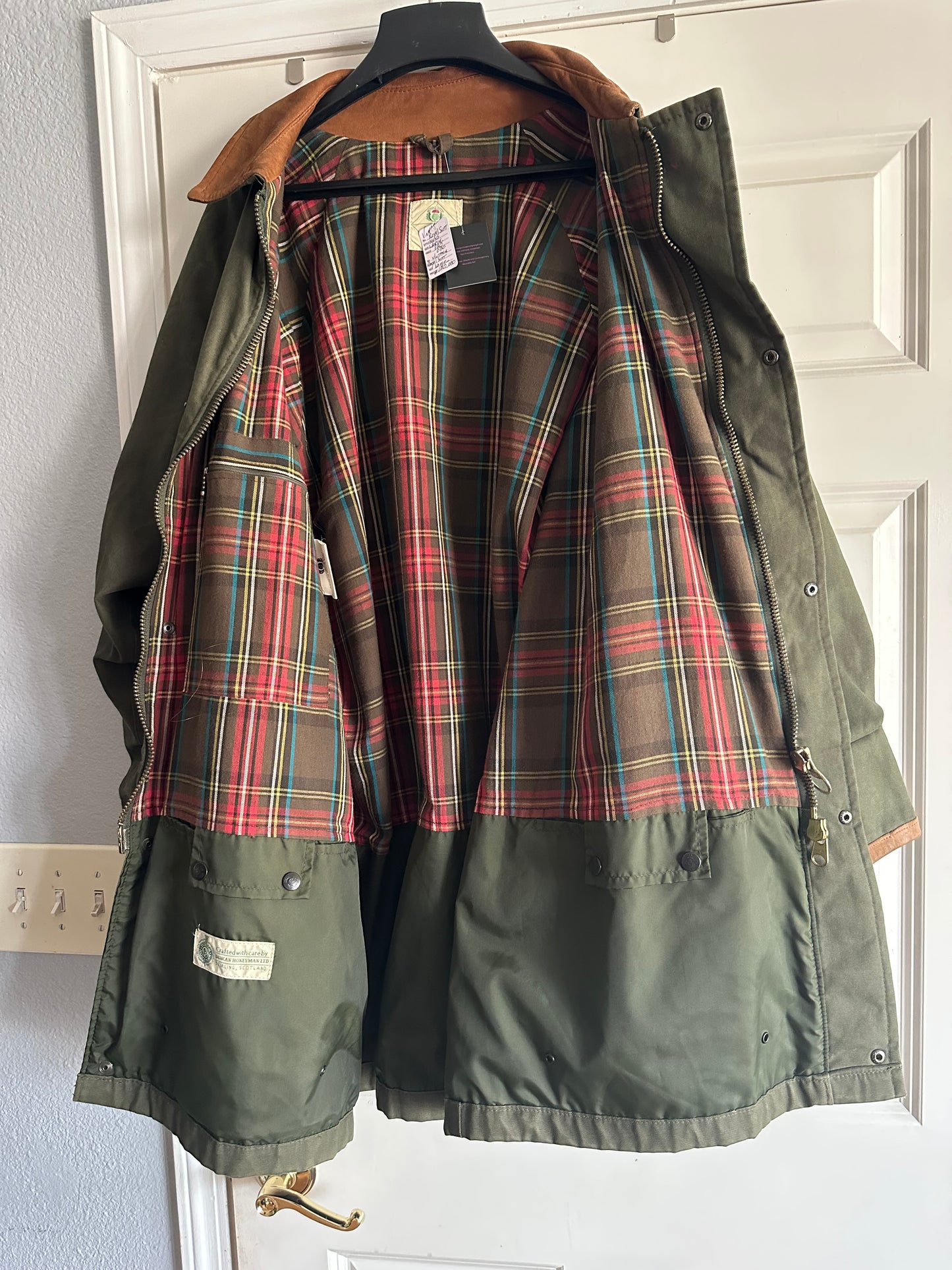 Vintage Royal Scot Green Flannel Lined Jacket Coat Made in Scotland ( Men Sized Large)