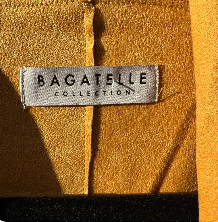 Bagatelle Collection Golden Yellow Faux Suede Jacket (Large)