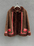 Vintage 1970's Polish Sheepskin Jacket with embroidered details