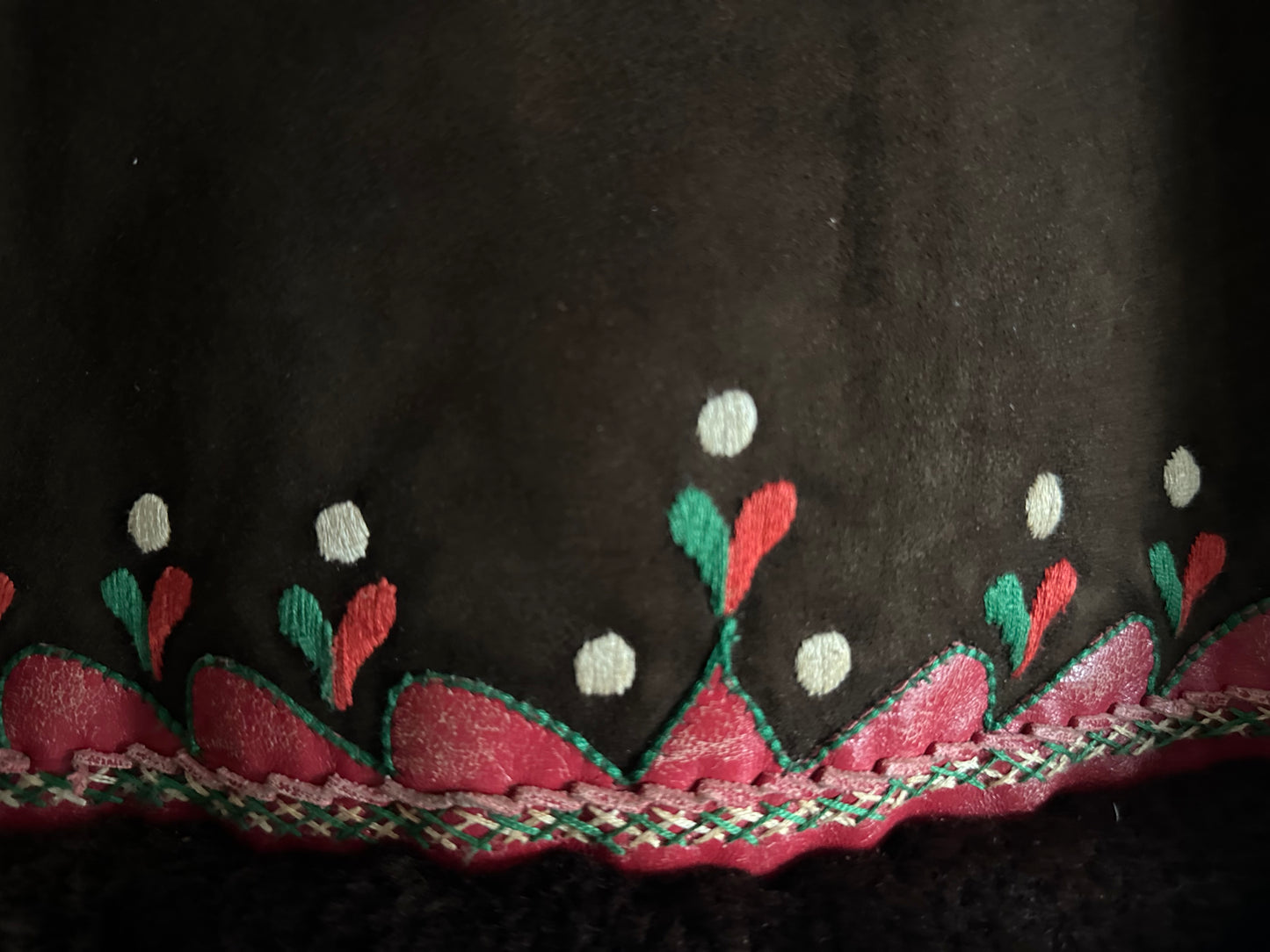 Vintage 1970's Polish Sheepskin Jacket with embroidered details