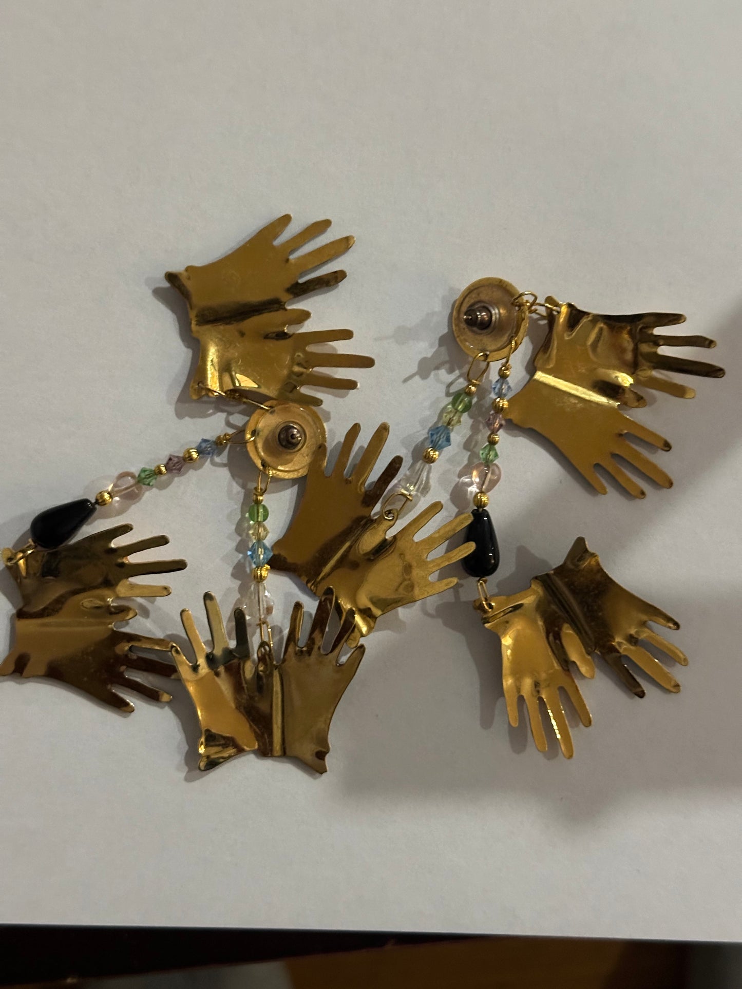 Earrings - Vintage Lunch at the Ritz 88 Black & White Gloves Novelty Earrings