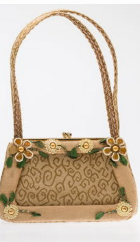 Vintage Mary Frances Floral Beaded Handbag