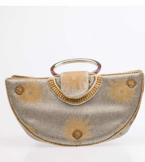 Vintage Mary Frances Embellished Half Moon Handbag
