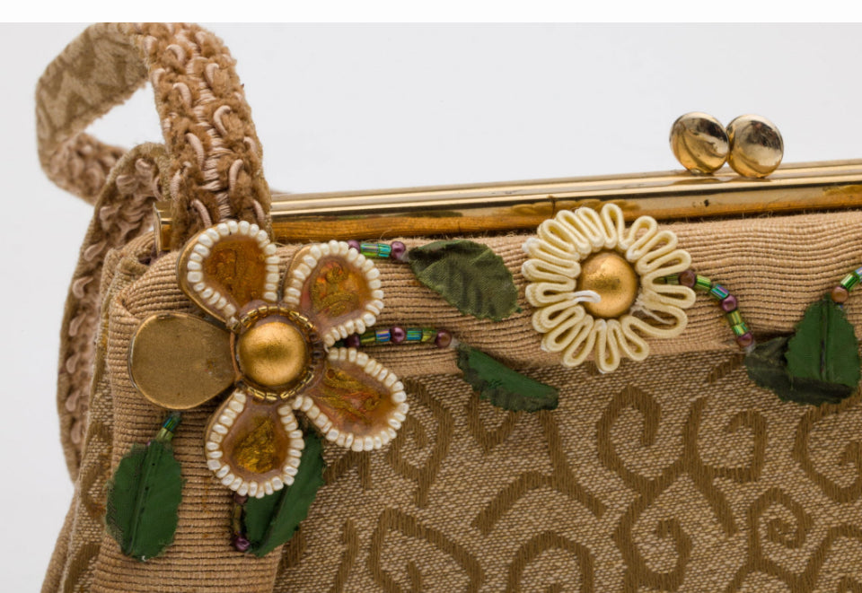 Vintage Mary Frances Floral Beaded Handbag