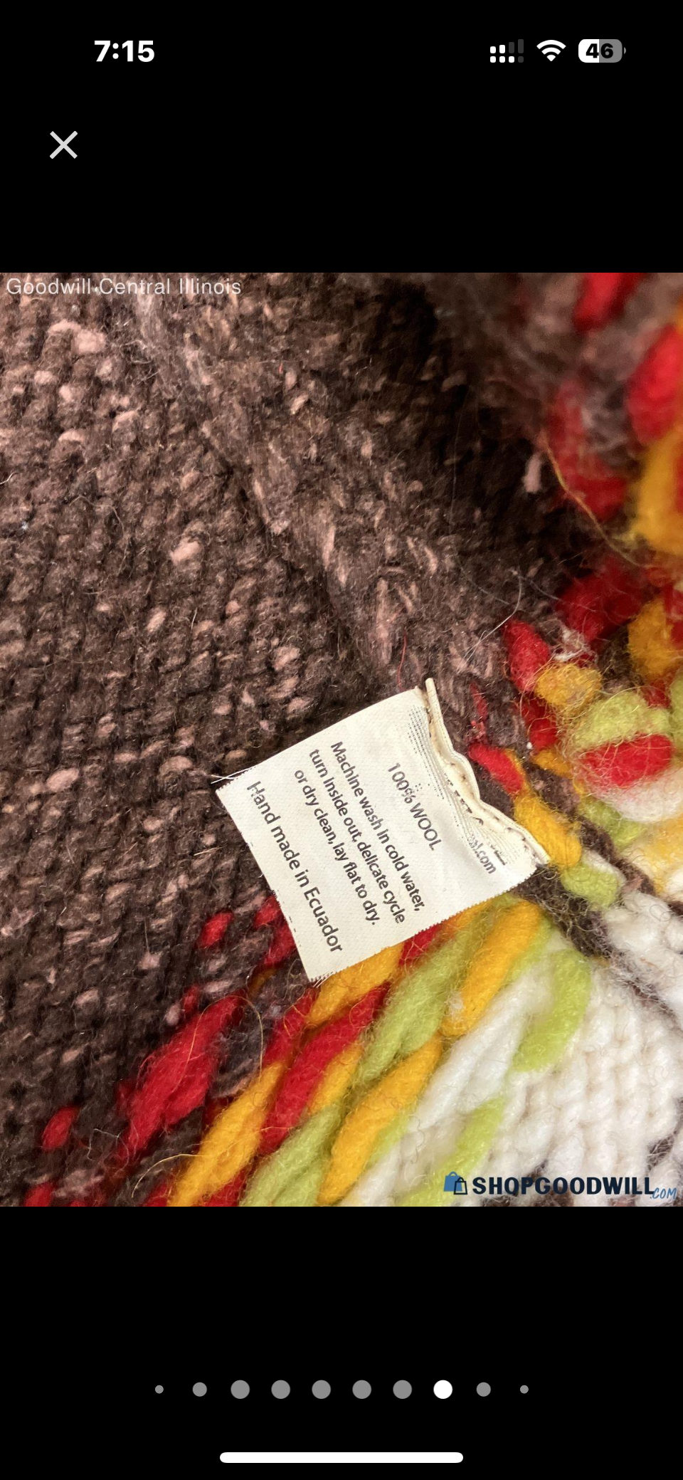 Vintage Handmade Earth Ragz Zip Aztec Hoodie XL Sweater