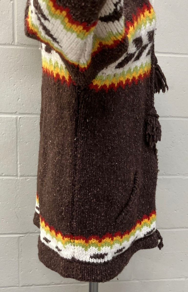 Vintage Handmade Earth Ragz Zip Aztec Hoodie XL Sweater