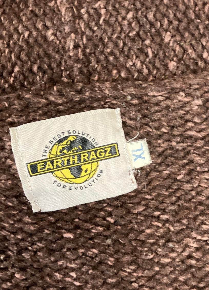 Vintage Handmade Earth Ragz Zip Aztec Hoodie XL Sweater