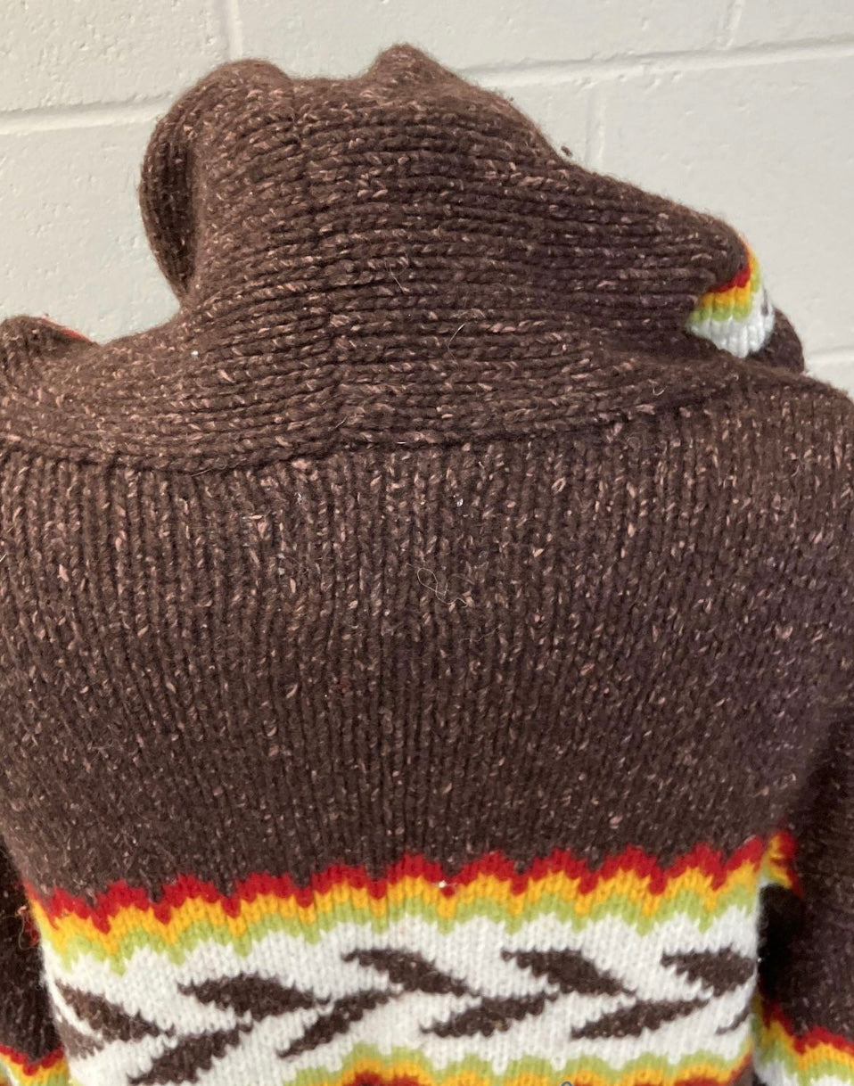 Vintage Handmade Earth Ragz Zip Aztec Hoodie XL Sweater