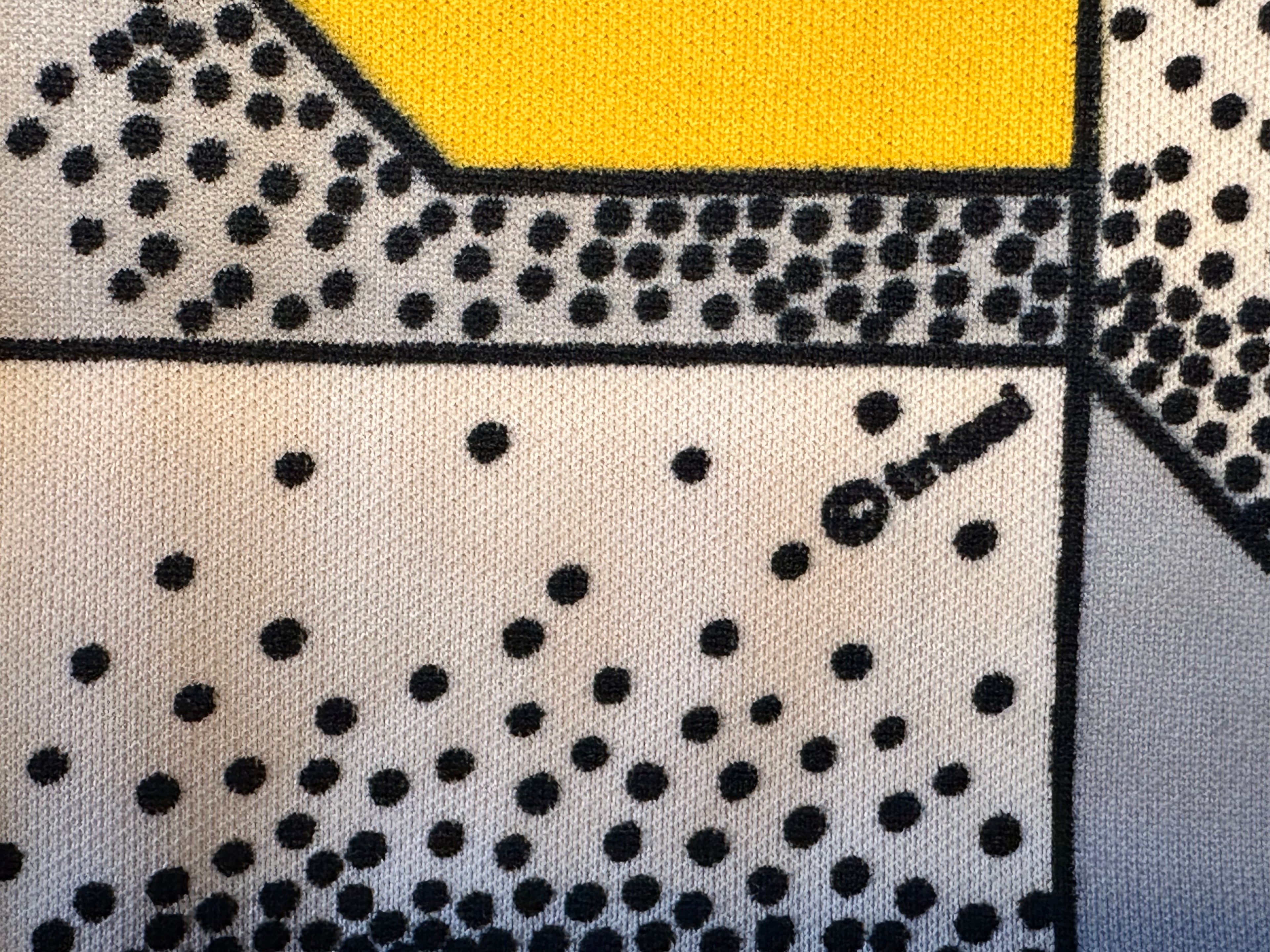 Vintage 70's womens geometric knit dagger collar button shirt