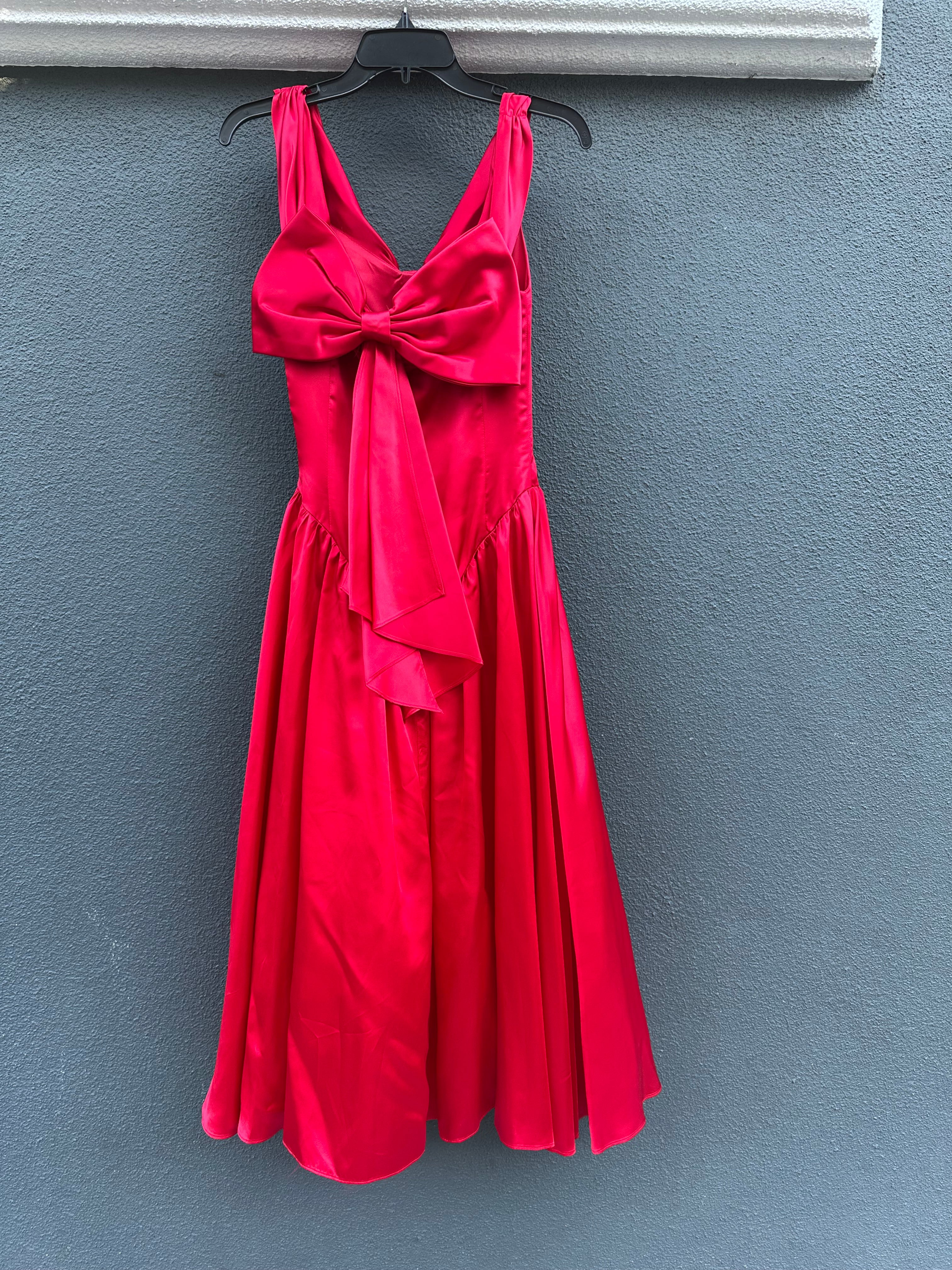 Vintage 1980's Roberts Red Holiday Cocktail Dress