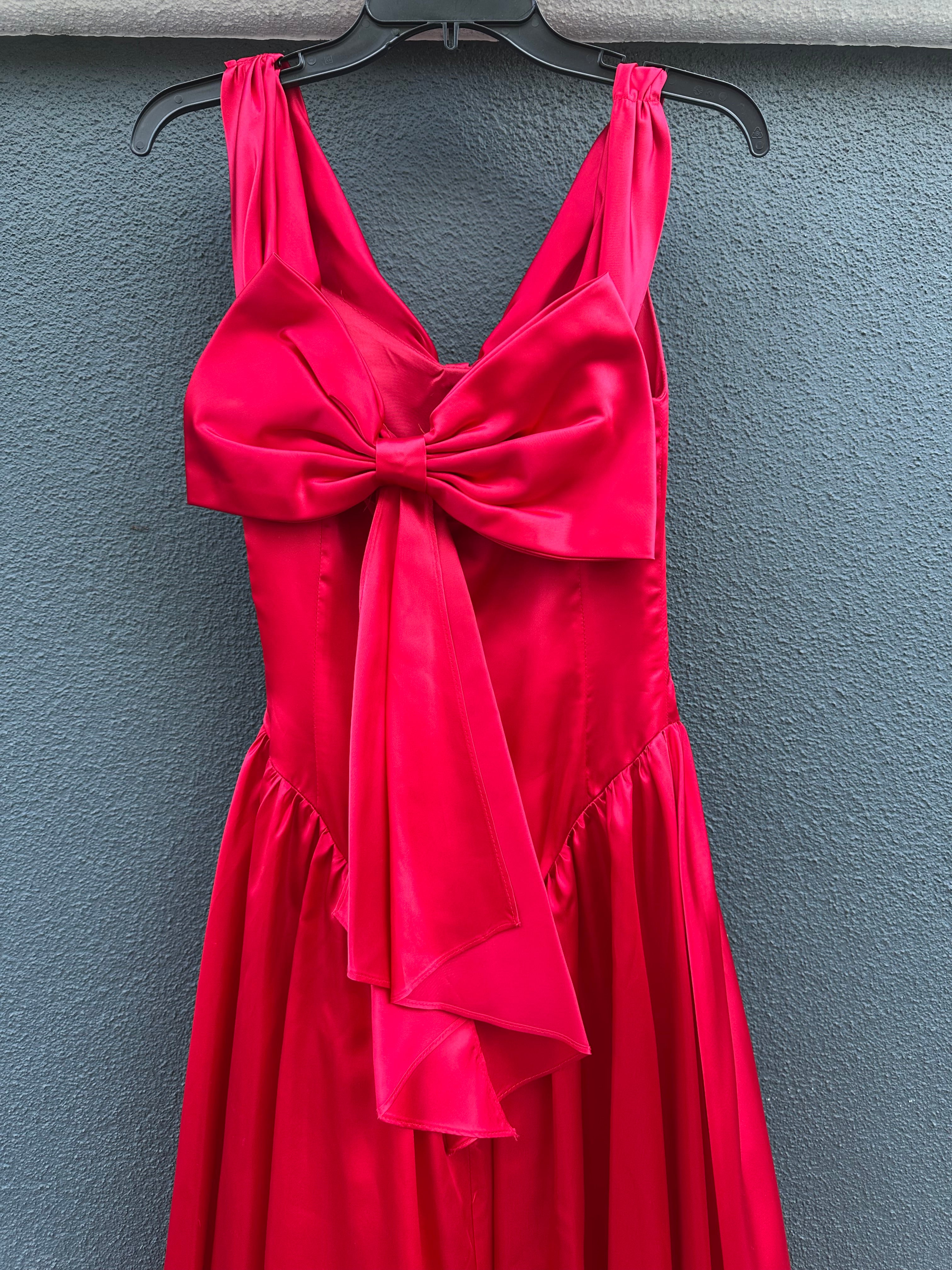 Vintage 1980's Roberts Red Holiday Cocktail Dress