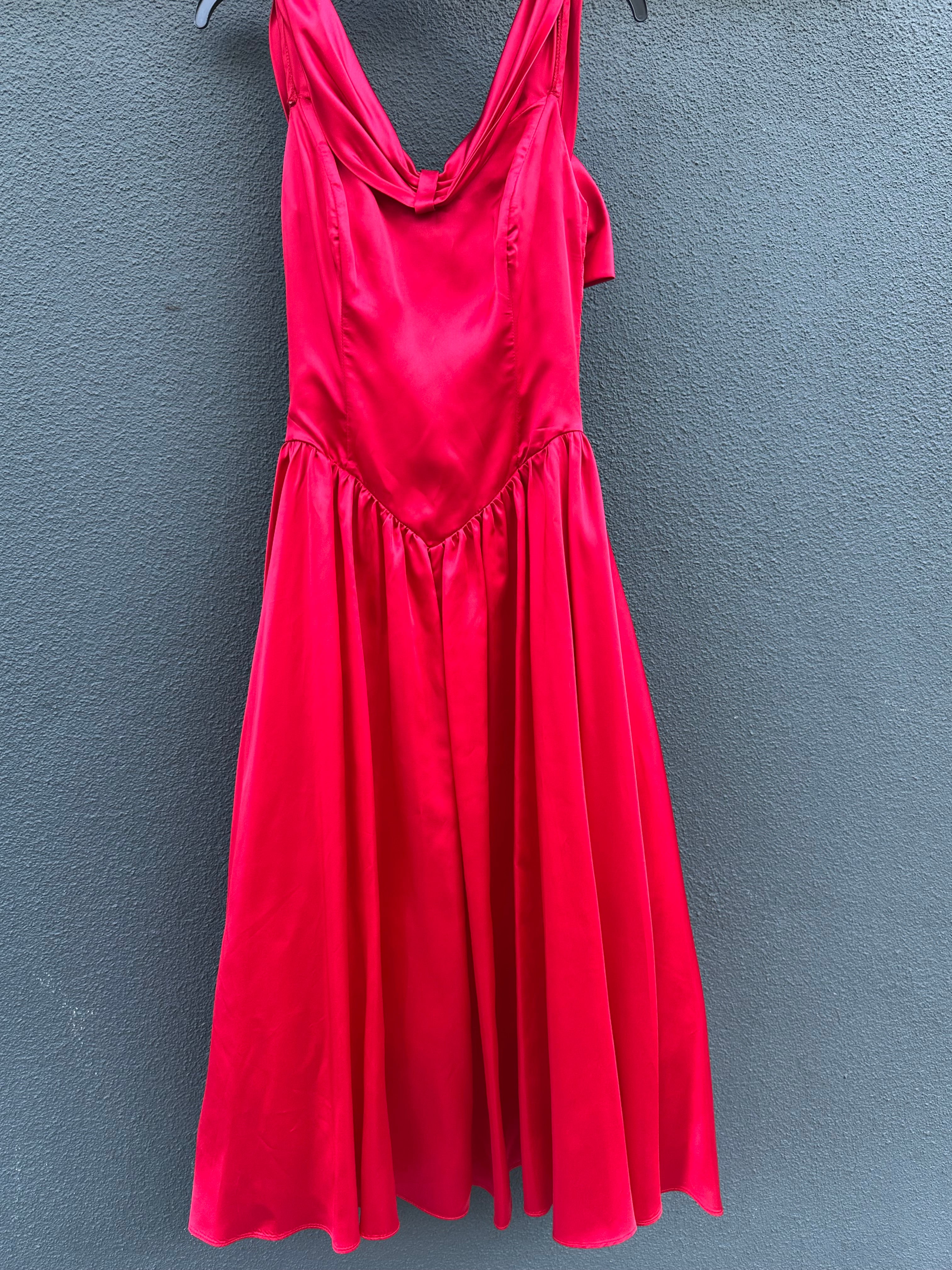 Vintage 1980's Roberts Red Holiday Cocktail Dress