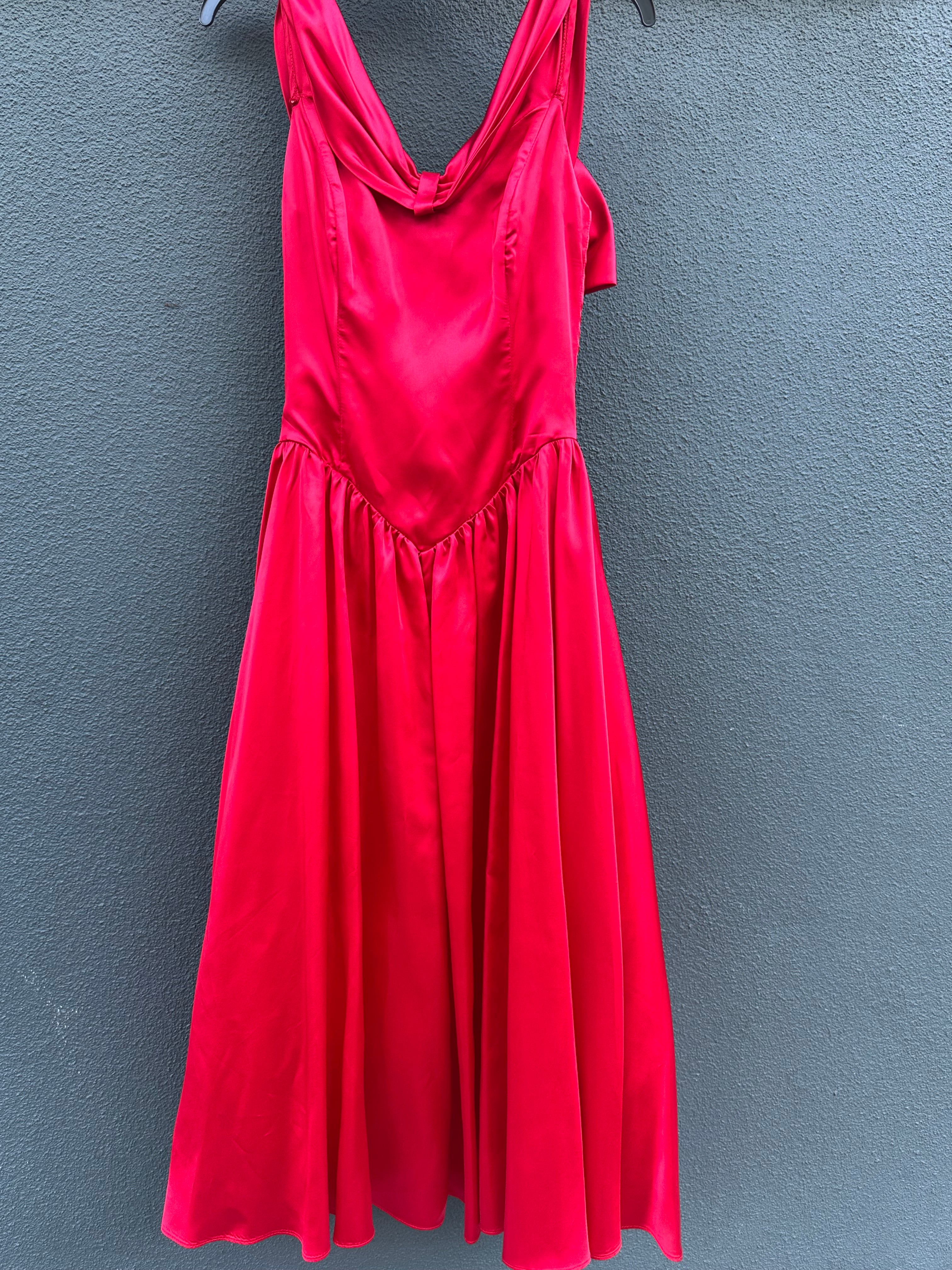 Vintage 1980's Roberts Red Holiday Cocktail Dress