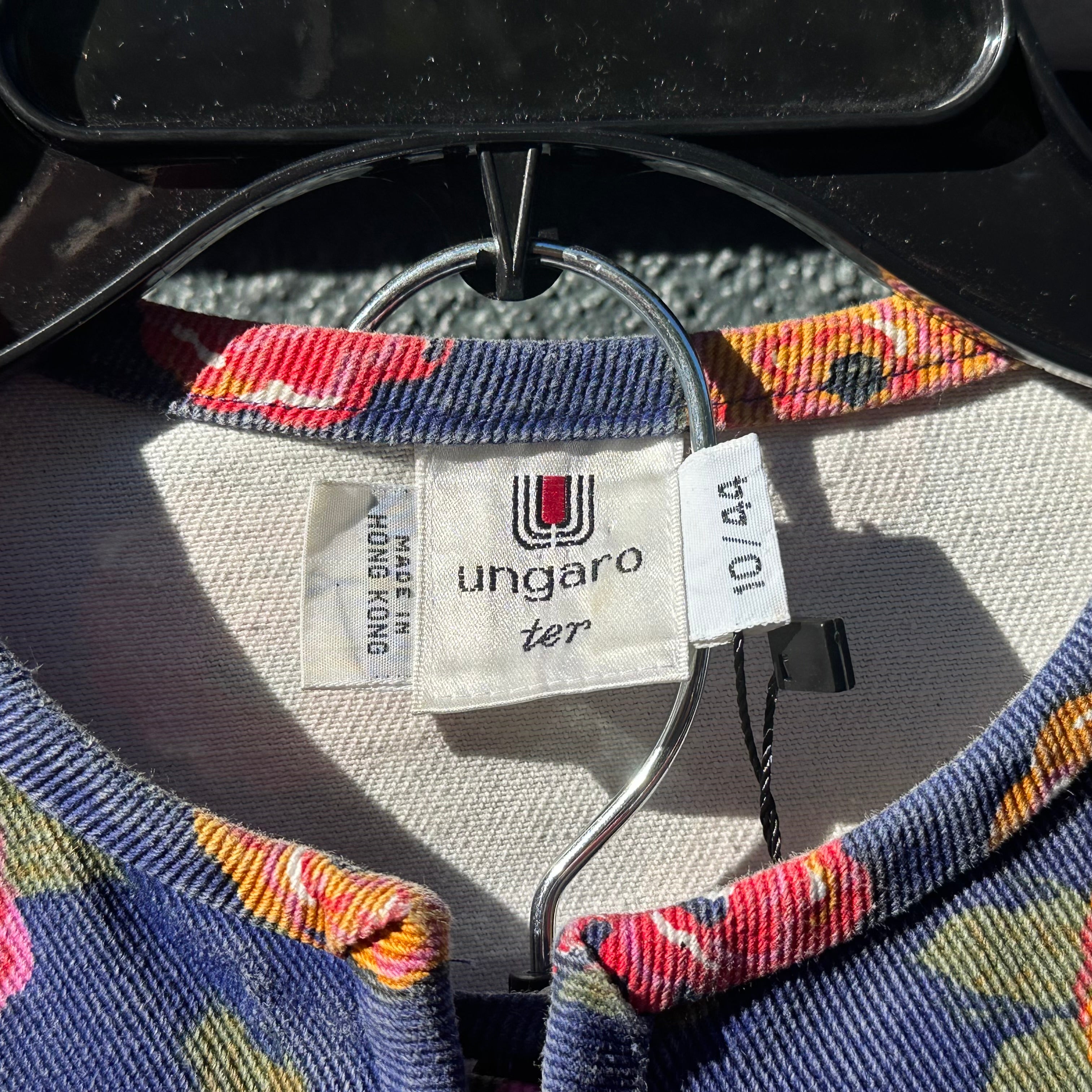 Vintage 1980's Ungaro Floral Denim Jacket and Mini Skirt Set