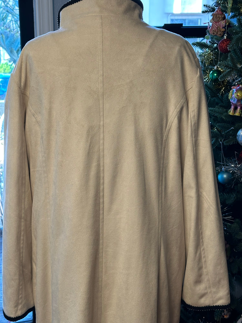 Vintage Faux Suede Cream Duster Coat