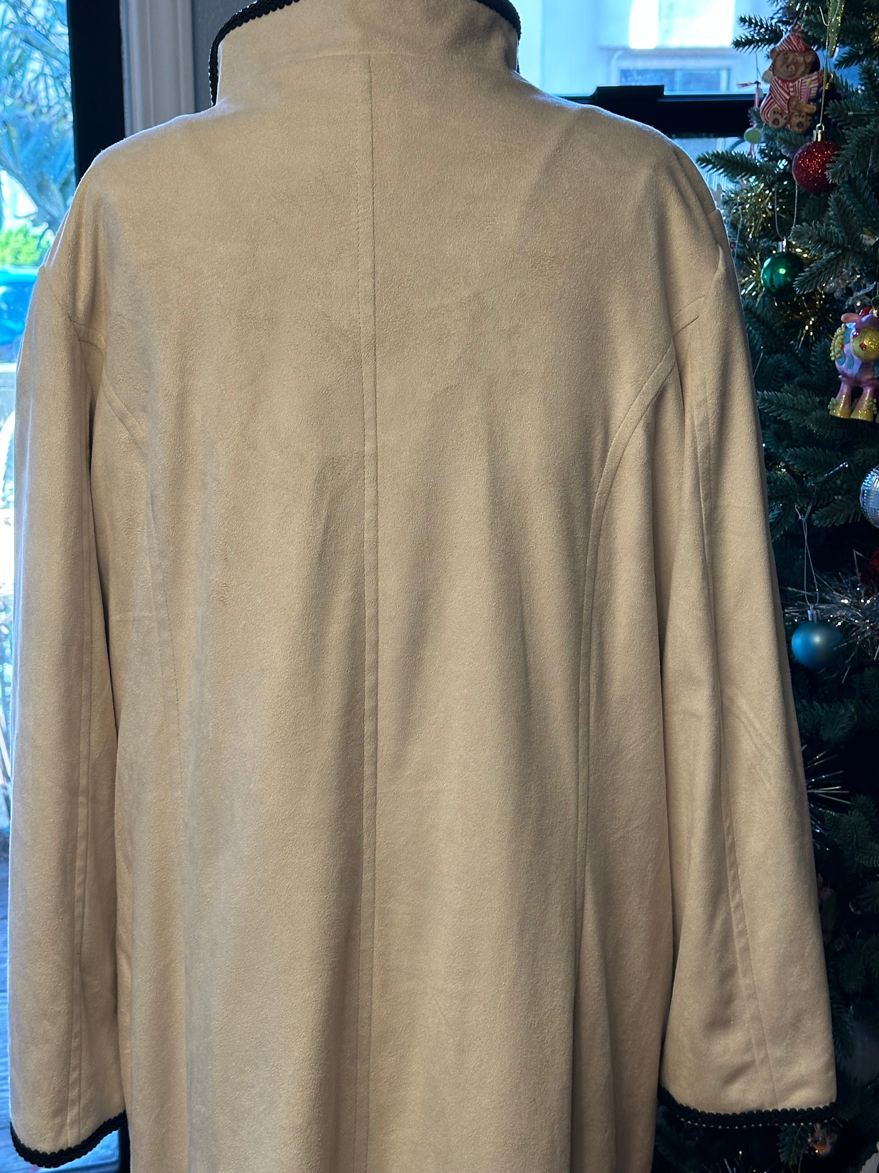 Vintage Faux Suede Cream Duster Coat