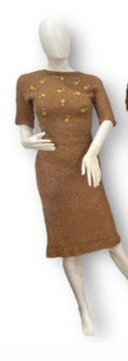 Vintage 1970's Crochet Silk Dress -Premium Vintage