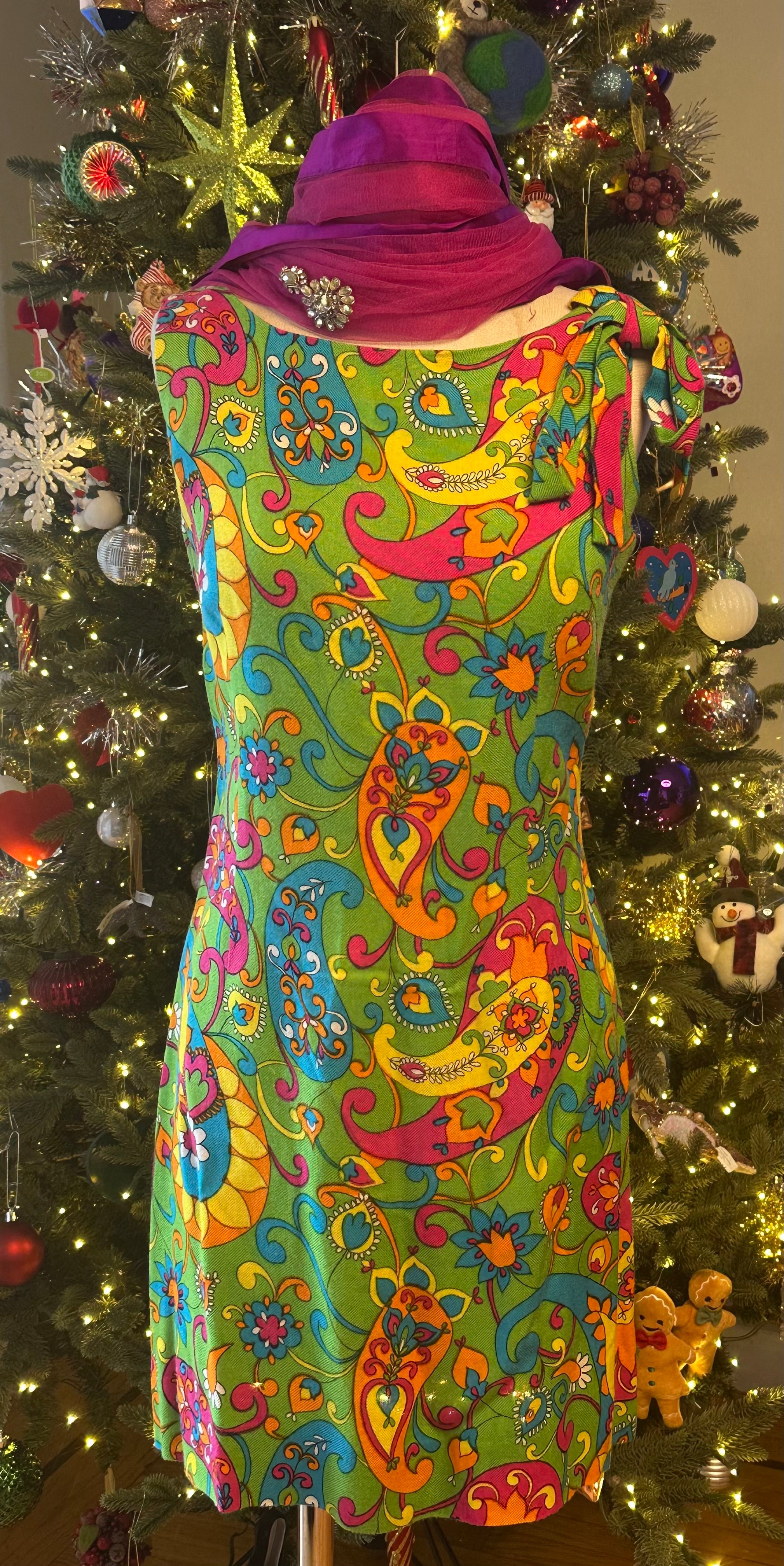 Vintage 1960's Psychedelic Paisley Print Mini Dress