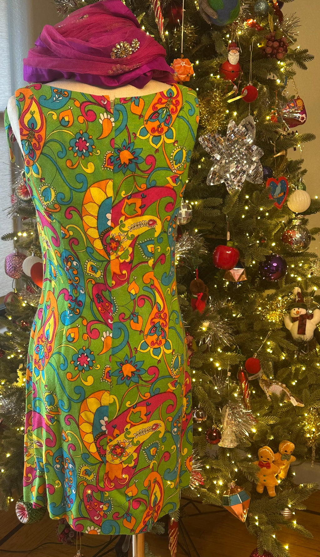 Vintage 1960's Psychedelic Paisley Print Mini Dress