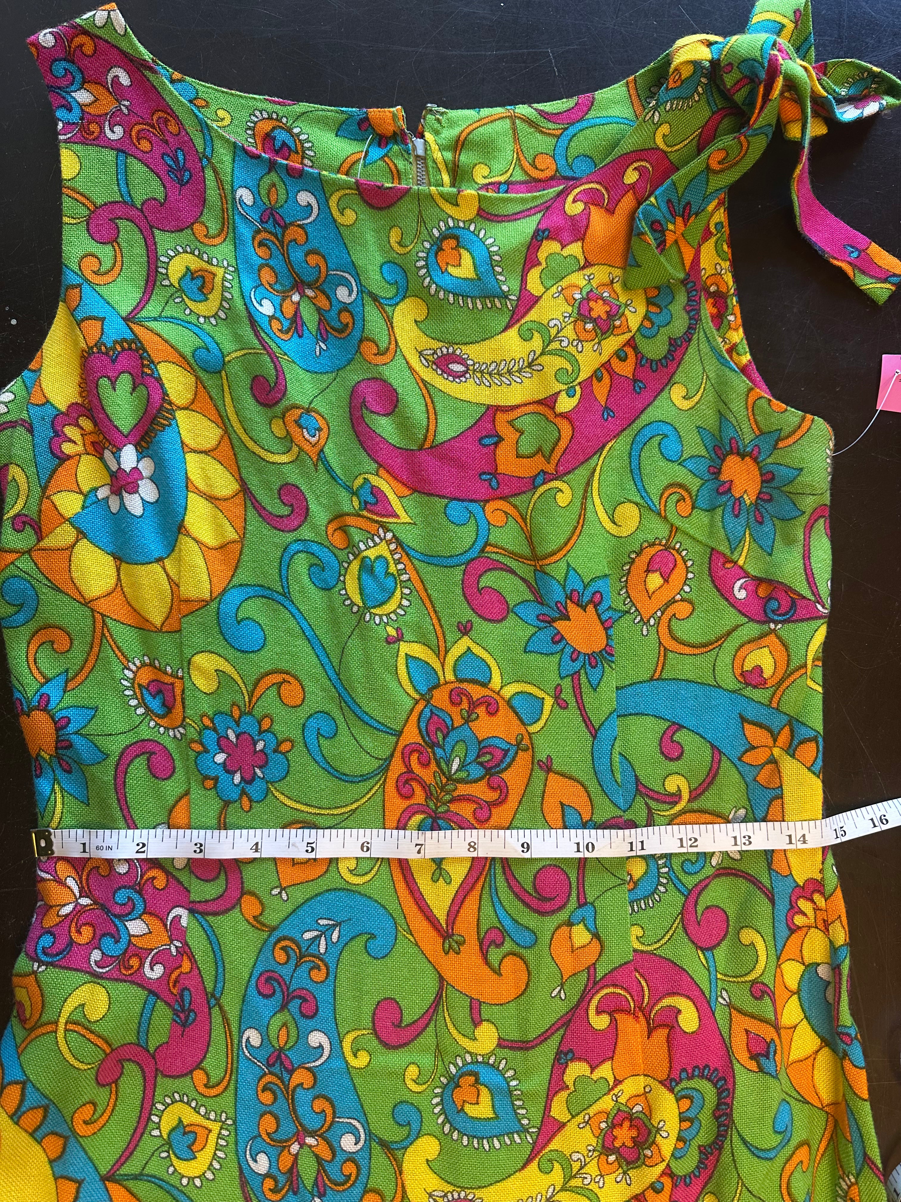 Vintage 1960's Psychedelic Paisley Print Mini Dress