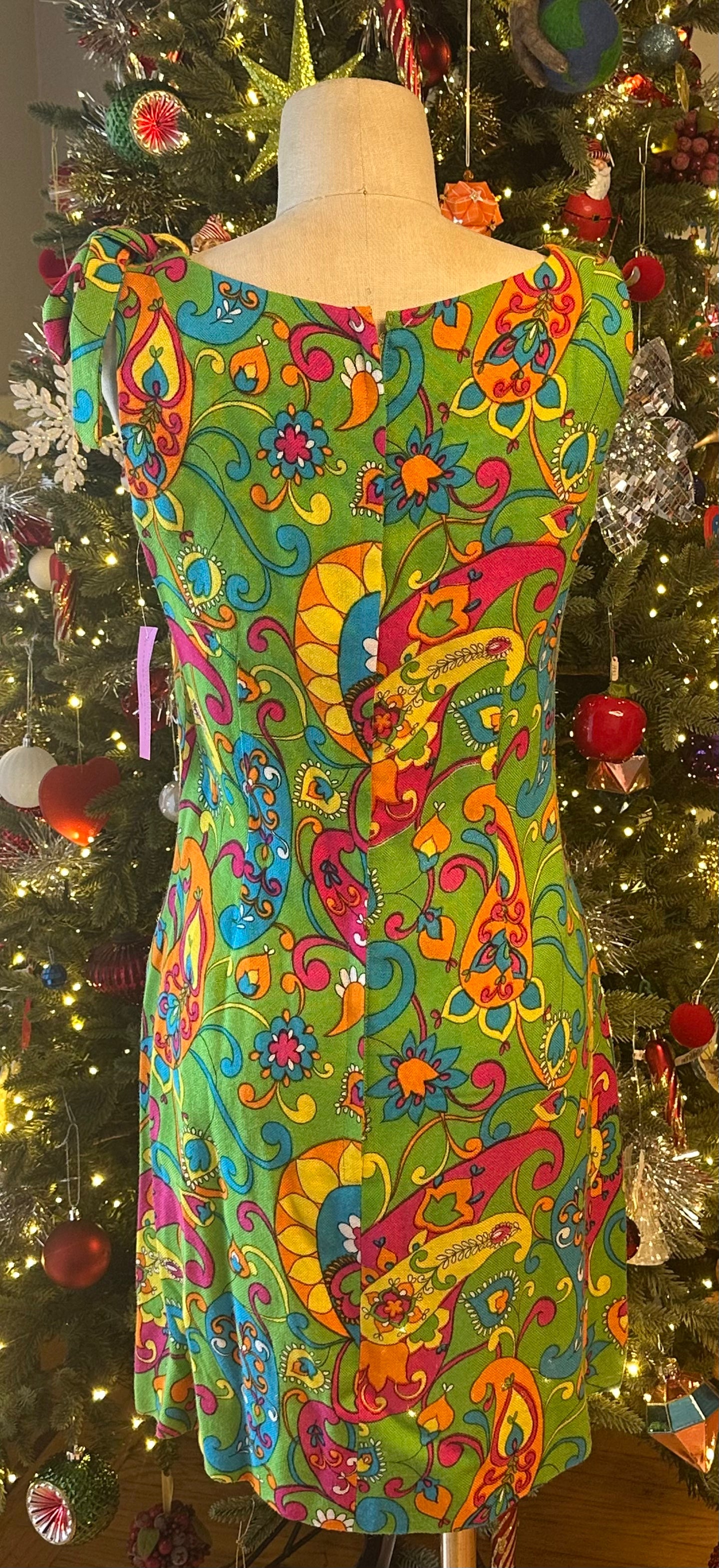 Vintage 1960's Psychedelic Paisley Print Mini Dress