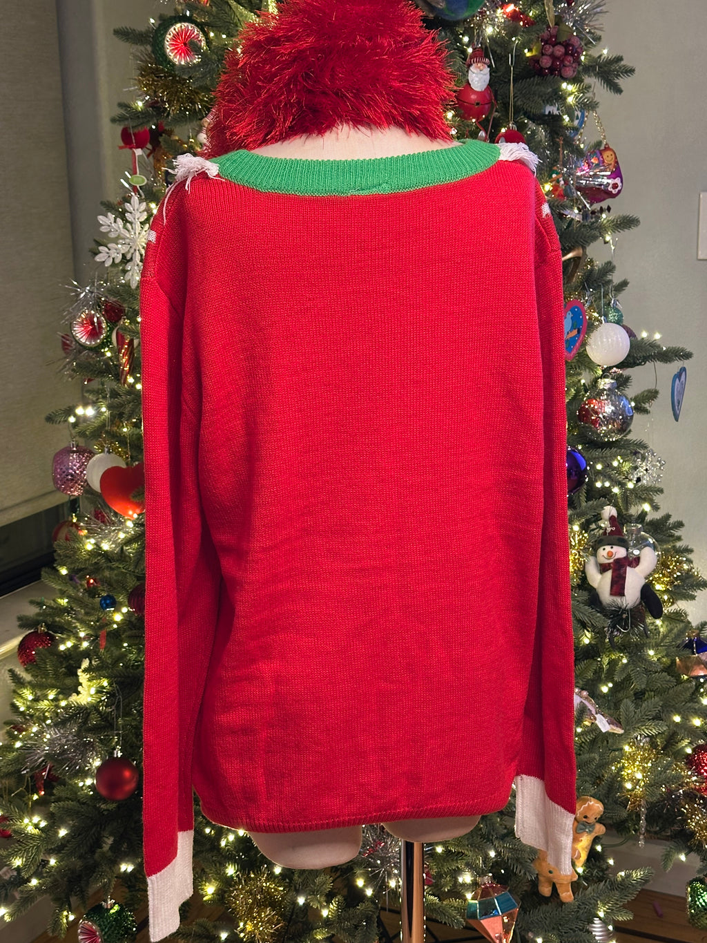 Ugly Holiday Goodly Eyed Reindeer Sweater L/XL