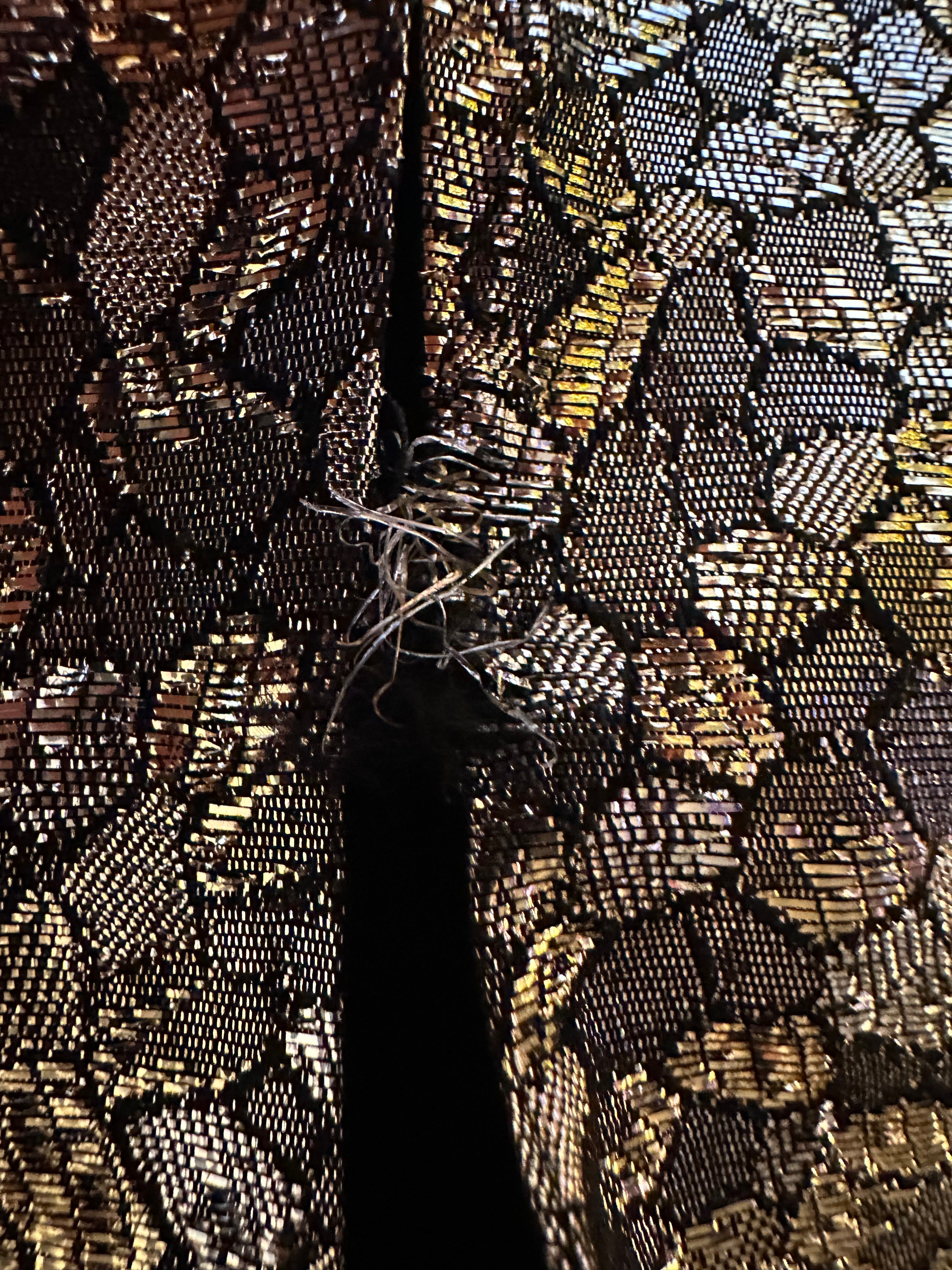 Vintage Victor Costa Silver and Gold stylized floral lame evening dress