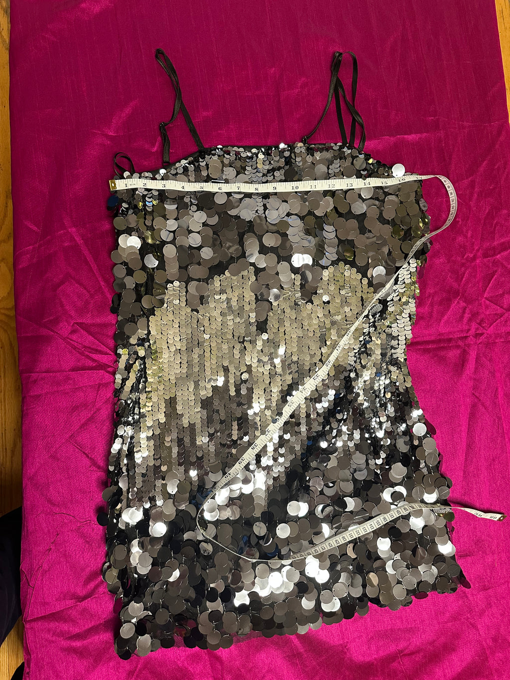 Silver Sequin Strapless  Mini Dress