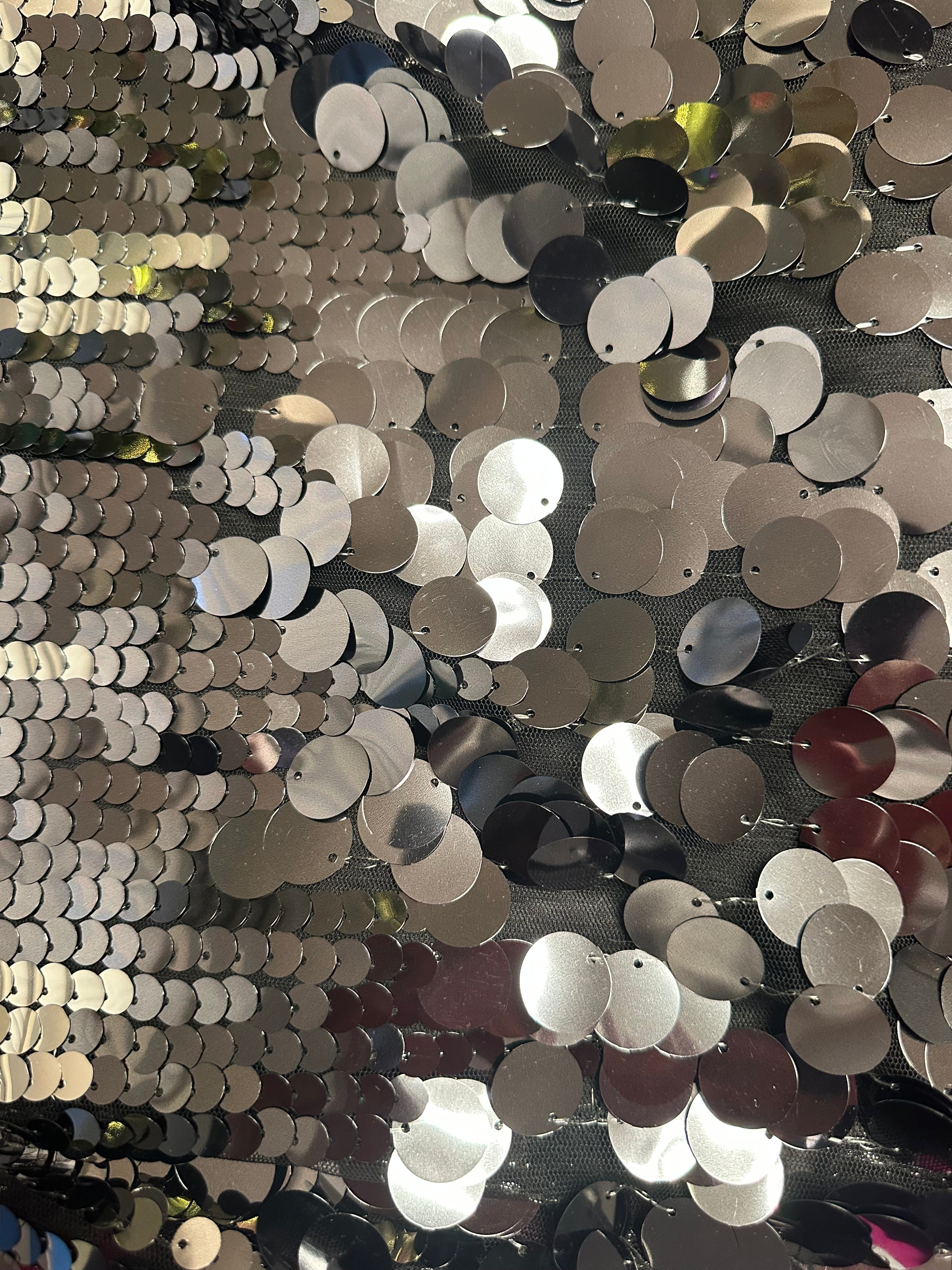 Silver Sequin Strapless  Mini Dress