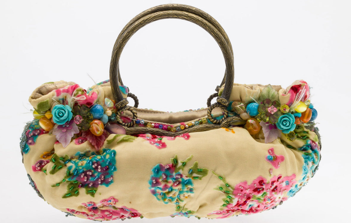 Vintage Mary Frances Floral Beaded Bag Blooming Beauty