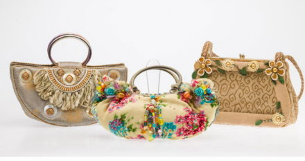 Vintage Mary Frances Embellished Half Moon Handbag