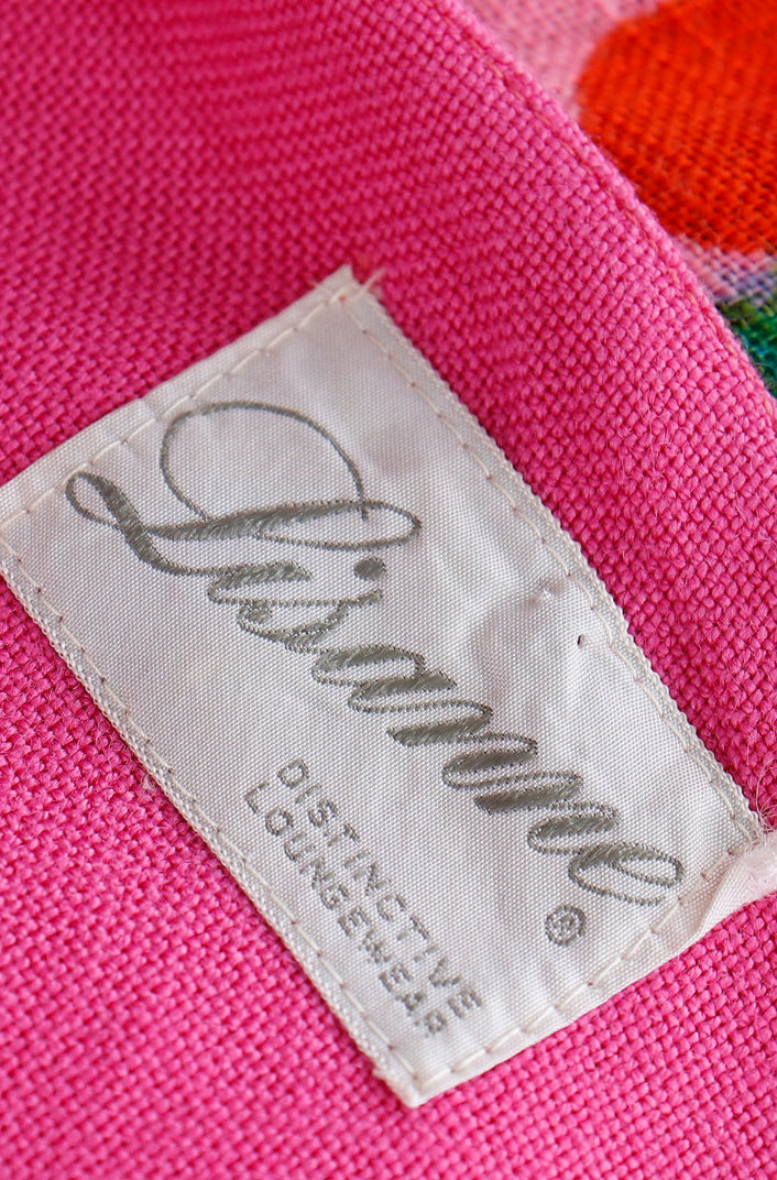 Vintage 1960's Linen Empire Vibrant Pink Dress