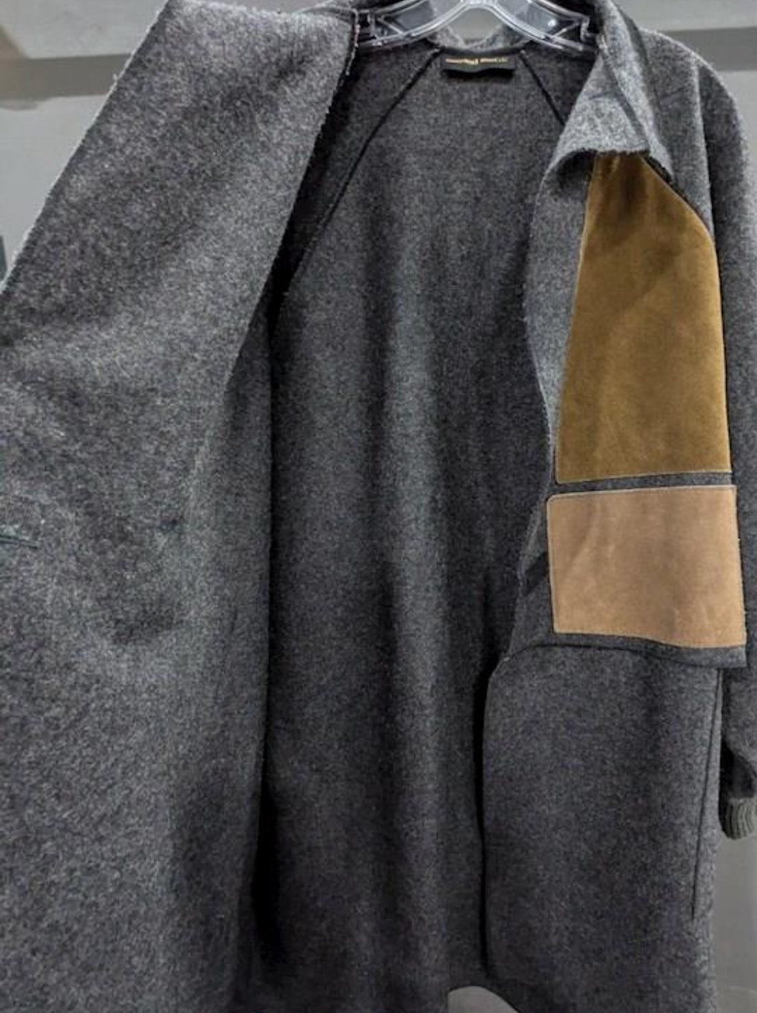 Vintage 1980's OSGOOD SMUK  Patchwork Suede and Wool Poncho Coat